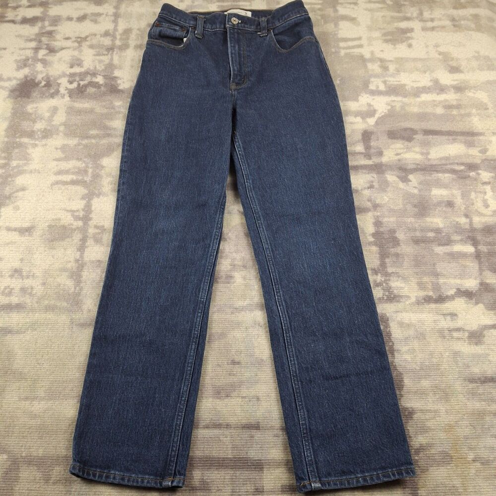 Abercrombie & Fitch The 90s Straight Jeans 26 2S Ultra High Rise Blue Denim